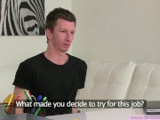 Fake Female Agent young guy wants to be a porn star but accidentally creampies the sexy casting agent 1/16