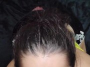 Acabei de sair do banho e a White Moon ja veio de boca no pau pra levar uma gozada - White Wolf OFC 10/16