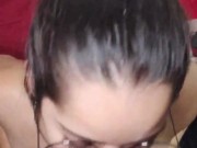 Acabei de sair do banho e a White Moon ja veio de boca no pau pra levar uma gozada - White Wolf OFC 13/16