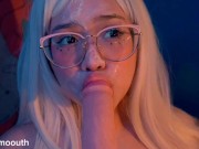 Sloppy deepthroat with saliva and milk facial 💦 1/16