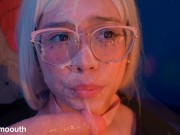 Sloppy deepthroat with saliva and milk facial 💦 15/16