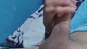 Young guy with huge cock ends up giving himself a hard cumshot