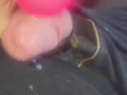Cum with wand outside handsfree
