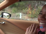 Date and kicking it with sexy exotic pornstar Ameena Green who loves giving road head POV 10/16