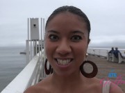 Date and kicking it with sexy exotic pornstar Ameena Green who loves giving road head POV 5/16