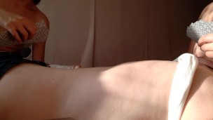 While my neighbor and I were playing cards, my girlfriend was licking my pussy under the table