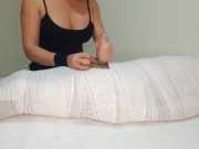 Part1 MUMMIFIED Handjob with interruption of cum for two minutes. 4/16