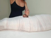 Part1 MUMMIFIED Handjob with interruption of cum for two minutes. 8/16
