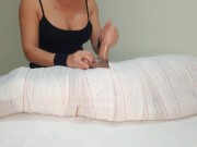 Part2 MUMMIFIED Handjob with interruption of cum for two minutes. 10/16