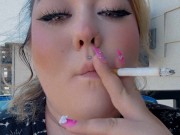 Smoking after a long day of packing. 6/16