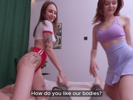 Hot Teen Cheerleaders Ride Guy and Get Filled Up