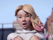 Georgeous Superheroine fucking with a guy in POV in a 3D animation 8/16