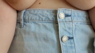 Teen 18+ with Big Boobs and Hard Nipples getting Her Pussy Fucked Upskirt