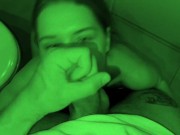 Risky public sex in the toilet. Picked up a slut in the night club. Cum on her panties 12/16