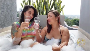 Busty Lesbians Celebrate Christmas With Ass Toying