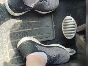 Revving my mini Cooper in my sneakers 4/16