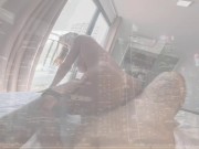 Big tits brunette with tan lines loves a thick cock inside her! 9/16