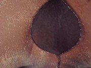 Jerk & Cum on my Big Ass in Nylon Pantyhose with Tampon String out of my Ginger Pussy 15/16