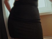 Jerk & Cum on my Big Ass in Nylon Pantyhose with Tampon String out of my Ginger Pussy 3/16