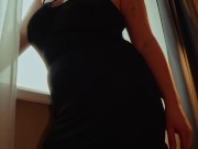 Jerk & Cum on my Big Ass in Nylon Pantyhose with Tampon String out of my Ginger Pussy 5/16