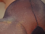 Jerk & Cum on my Big Ass in Nylon Pantyhose with Tampon String out of my Ginger Pussy 8/16