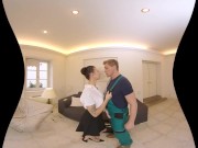 Reality Lovers - Hot Brunette Wife Cleans Plumbers Pipe 3/16
