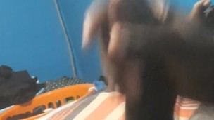 Roommate's girlfriend walked in on me but stayed to watch me cum