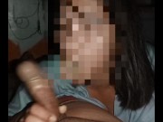 Cum on BIG BOOBS - Asian Wifey Blowjob and Cumshot HUGE LOAD 7/16