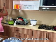 Blowjob in the kitchen, my young lover is horny all the time and wants to fuck me anywhere 1/16