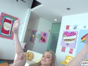 NYMPHO Cute blondes Chloe Rose & Molly Little take turns getting fucked by a thick dick 10/16