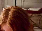 Little redhead  deep throats big cock ✊🏻💦#cumshot 4/16