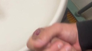 Cumming in the bathroom