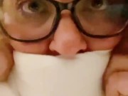 SHY NERDY COLLEGE GIRL FILMING HERSELF WHILE BBC STRETCHING HER TIGHT PUSSY AND ASSHOLE 11/16