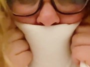 SHY NERDY COLLEGE GIRL FILMING HERSELF WHILE BBC STRETCHING HER TIGHT PUSSY AND ASSHOLE 2/16