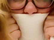 SHY NERDY COLLEGE GIRL FILMING HERSELF WHILE BBC STRETCHING HER TIGHT PUSSY AND ASSHOLE 3/16