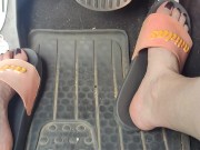 Revving in pink Adidas slides 7/16