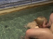 貸切風呂で巨乳の20歳子持ち妻といちゃらぶsex 12/16