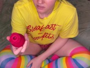 Cute Little Stepsister Learns How to Use a Rose Toy 🌹 Intense Clit Orgasm 6/16