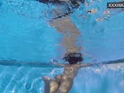 Very juicy hot teen in red swimsuit orgasming underwater 3/16