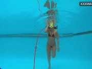 Very juicy hot teen in red swimsuit orgasming underwater 5/16