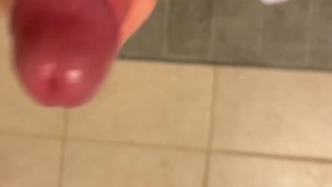 Stroking my huge cock till I shoot a fat load!