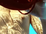 Perfect body brunette enjoys naked swimming 13/16