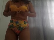 SCHOOLGIRL IN A SWIMSUIT READY TO WET HER PUSSY AND READY HER YUMMY PUSSY FOR THE BEACH