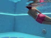 Cute petite teen wearing cute clothes underwater 3/16
