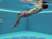 Cute petite teen wearing cute clothes underwater 4/16