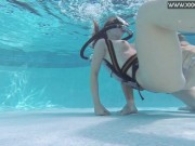 Hot babe sucks then fucks big dick in water 6/16