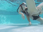 Hot babe sucks then fucks big dick in water 7/16