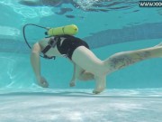 Hot babe sucks then fucks big dick in water 9/16