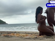I'm FUCKING with my STEPSISTER on a PUBLIC beach and a REAL COUPLE CAUGHT US 16/16
