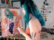 Camgirl Slut painting Slutty Self Portrait on LIVESTREAM 16/16